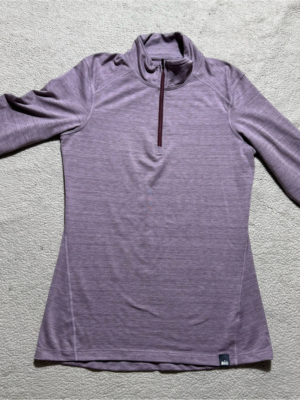 REI Co-Op 1/4 Zip Womens Small Mock Neck Light Purple Pullover Sweatshirt Top - Picture 2 of 13